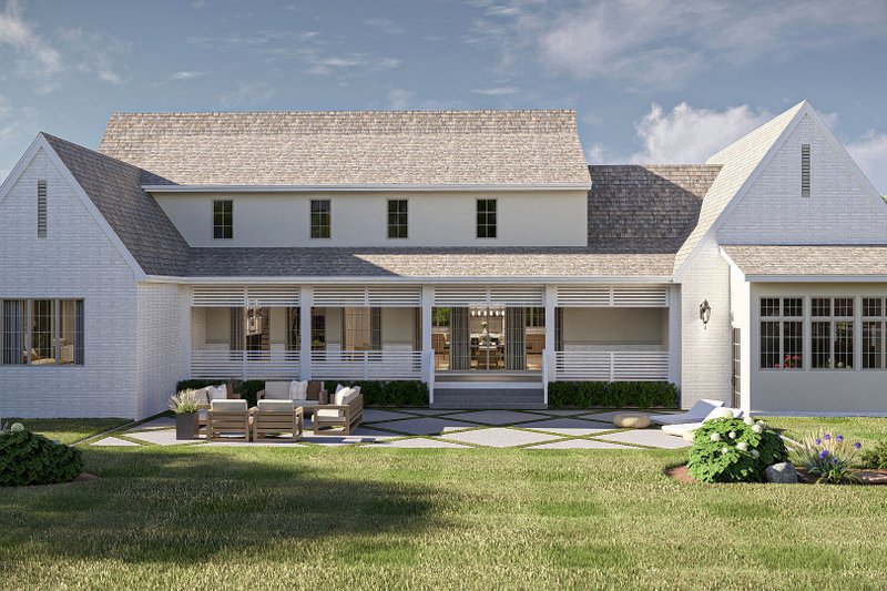 Architectural House Design - Exterior - Rear Elevation for Cottage House Plan #455-598 - 4 bed, 3.5 bath