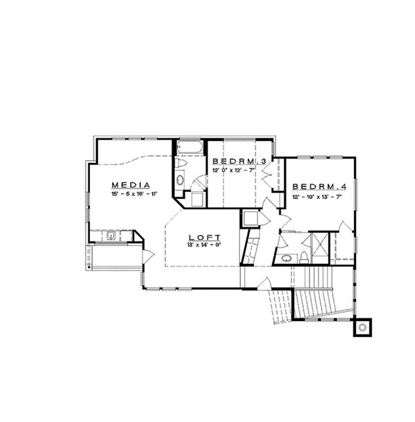 Architectural House Design - Contemporary Floor Plan - Upper Floor Plan #935-5