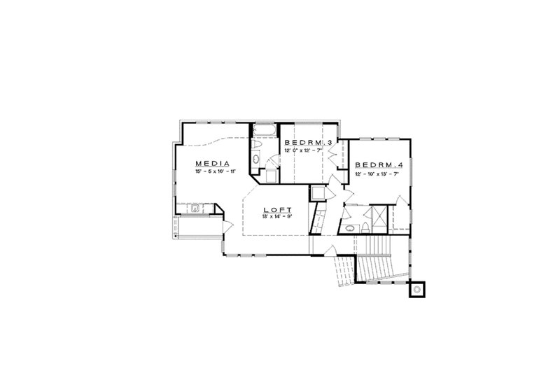 Architectural House Design - Floor Plan - Upper Floor for Contemporary House Plan #935-5 - 4 bed, 4 bath