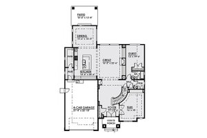 Floor Plan - Main Floor for Contemporary House Plan #1066-17 - 5 bed, 4.5 bath