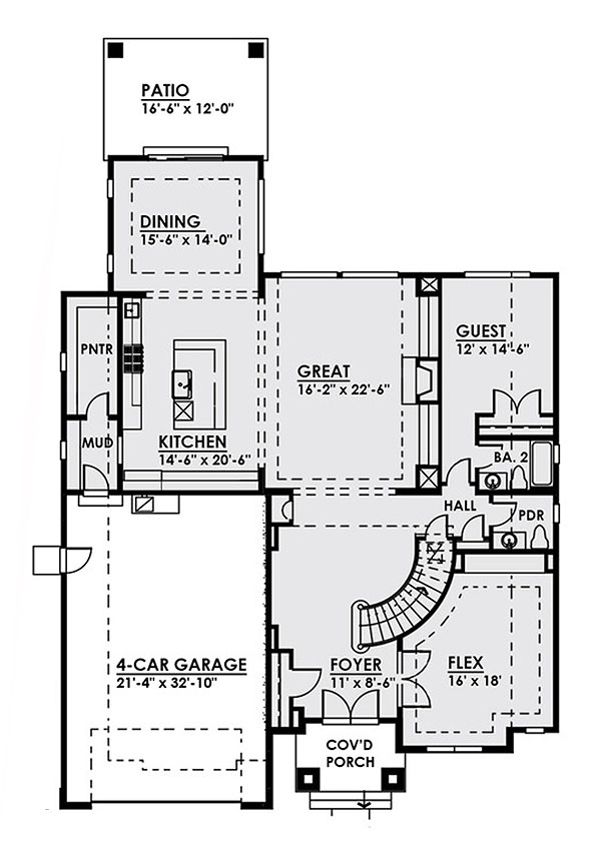 House Plan Design - Contemporary Floor Plan - Main Floor Plan #1066-17
