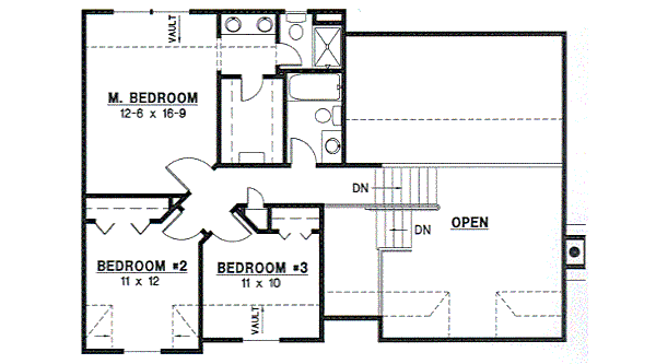 Traditional Floor Plan - Upper Floor Plan #67-632