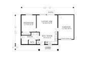 Contemporary Style House Plan - 1 Beds 1 Baths 644 Sq/Ft Plan #53-667 