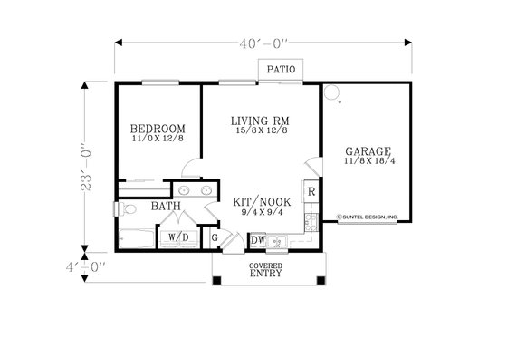 Floor Plan - Main Floor for Contemporary House Plan #53-667 - 1 bed, 1 bath