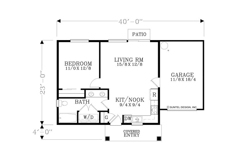 Dream House Plan - Floor Plan - Main Floor for Contemporary House Plan #53-667 - 1 bed, 1 bath