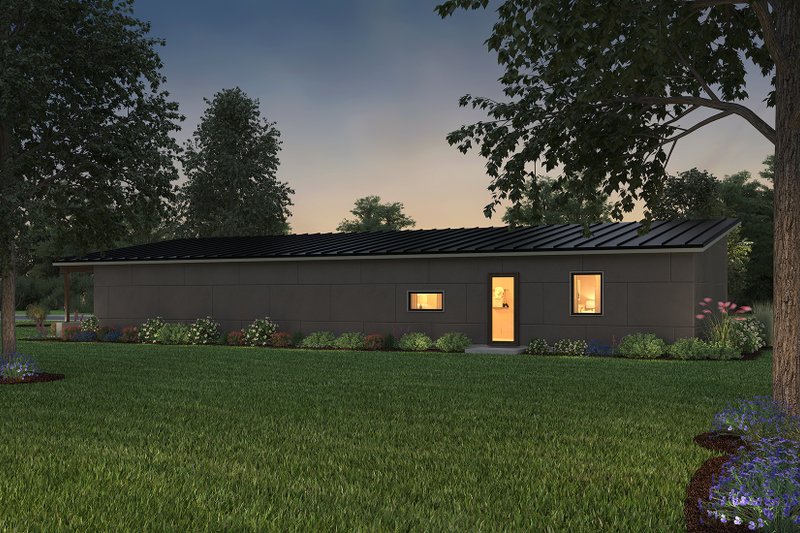 Home Plan - Exterior - Front Elevation 2 for Modern House Plan #497-57 - 3 bed, 2 bath