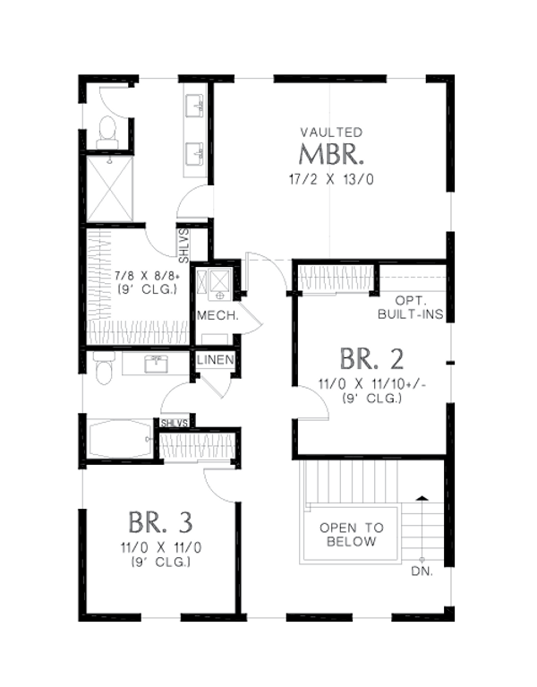 Architectural House Design - Farmhouse Floor Plan - Upper Floor Plan #48-1059