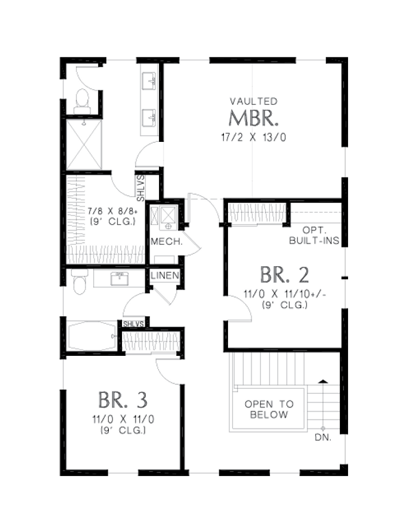 Dream House Plan - Farmhouse Floor Plan - Upper Floor Plan #48-1059