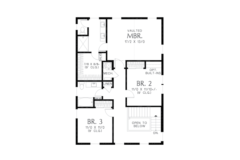 Architectural House Design - Floor Plan - Upper Floor for Farmhouse House Plan #48-1059 - 3 bed, 2.5 bath