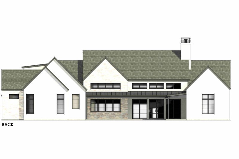 House Design - Exterior - Rear Elevation 3 for Modern House Plan #1096-28 - 4 bed, 4.5 bath