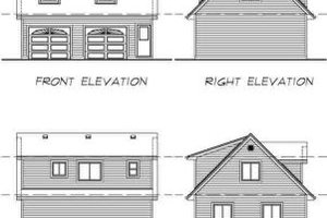 Exterior - Rear Elevation for Country House Plan #47-513 - 1 bed, 1 bath