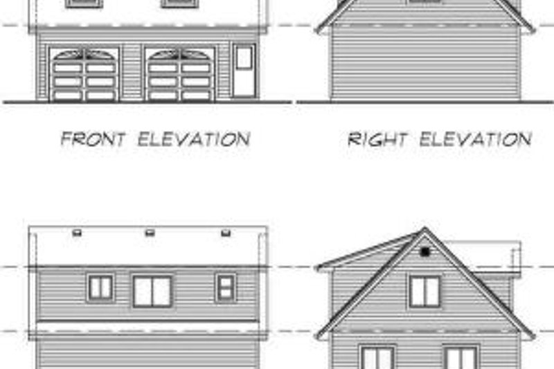 House Blueprint - Exterior - Rear Elevation for Country House Plan #47-513 - 1 bed, 1 bath