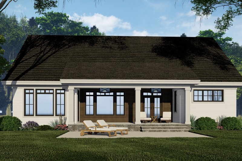 Dream House Plan - Exterior - Rear Elevation for Farmhouse House Plan #51-1237 - 3 bed, 2.5 bath