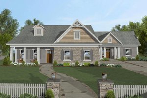 Craftsman Exterior - Front Elevation Plan #56-705