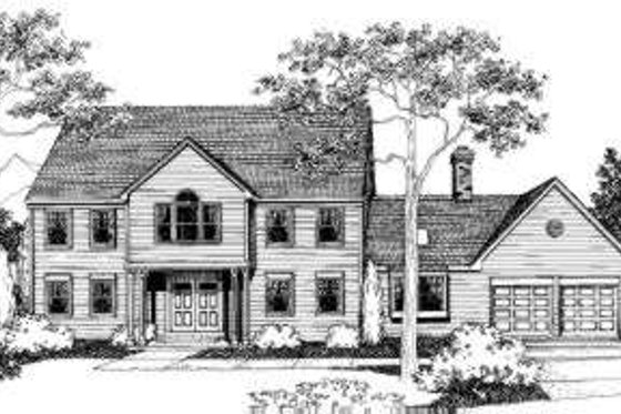 Exterior - Front Elevation for Colonial House Plan #303-117 - 4 bed, 2.5 bath