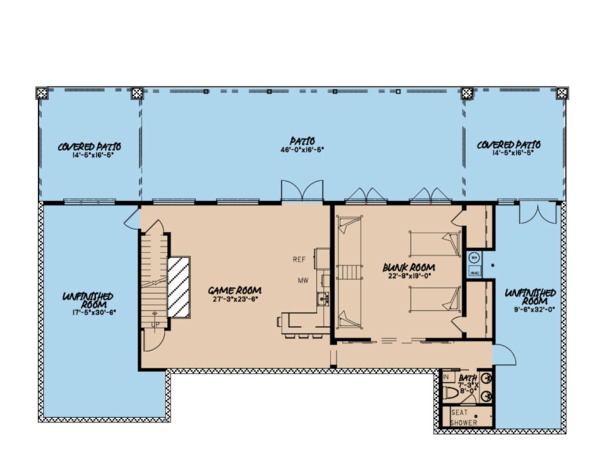 Home Plan - Ranch Floor Plan - Lower Floor Plan #923-88