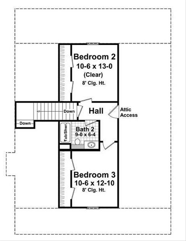 Farmhouse Floor Plan - Upper Floor Plan #21-227