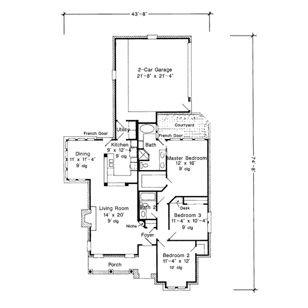 Architectural House Design - European Floor Plan - Main Floor Plan #410-170