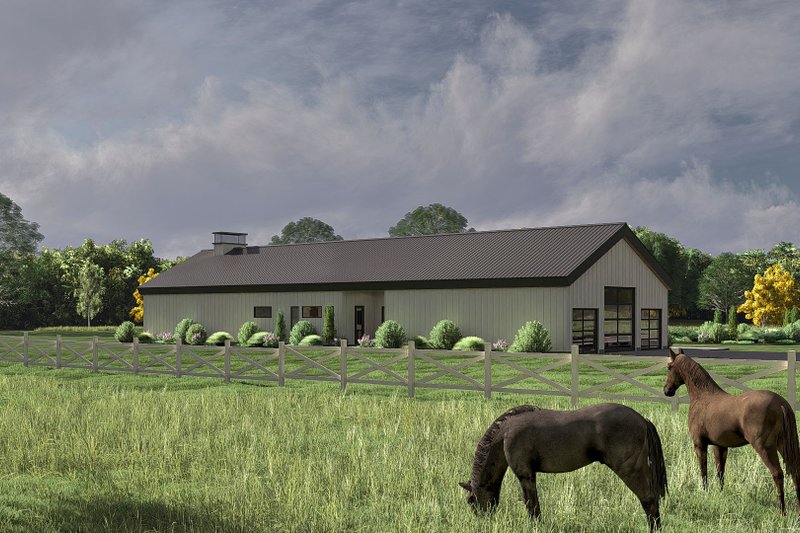 Home Plan - Exterior - Rear Elevation for Barndominium House Plan #455-383 - 3 bed, 2.5 bath