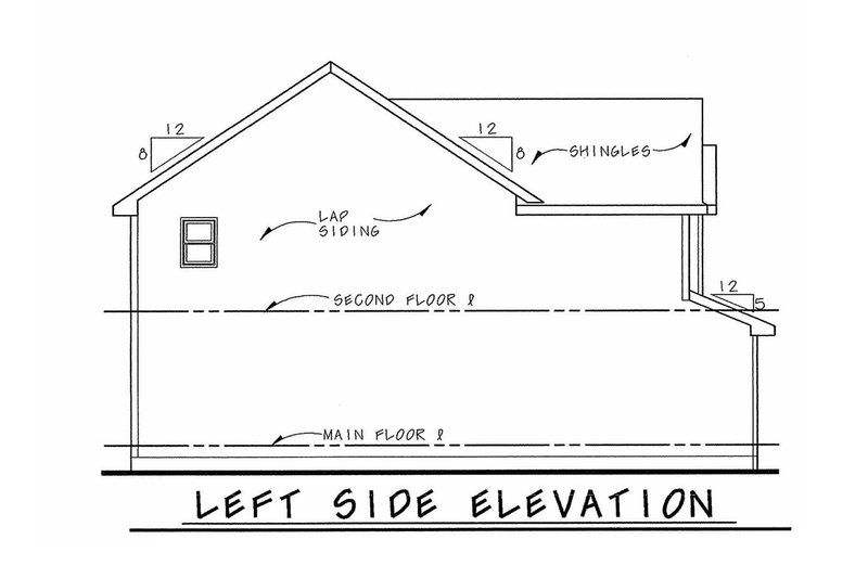 House Blueprint - Exterior - Other Elevation for Traditional House Plan #20-2087 - 3 bed, 2.5 bath
