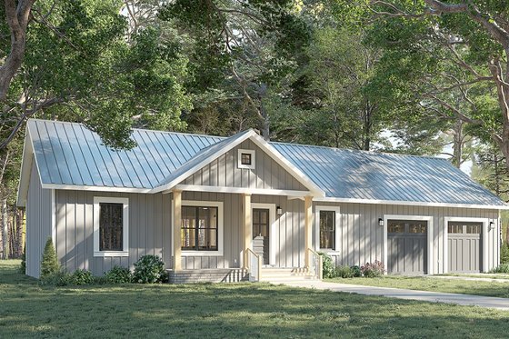 Simple Ranch House Plan Cottage Ranch House Plans 1602 SF Open/Split 3