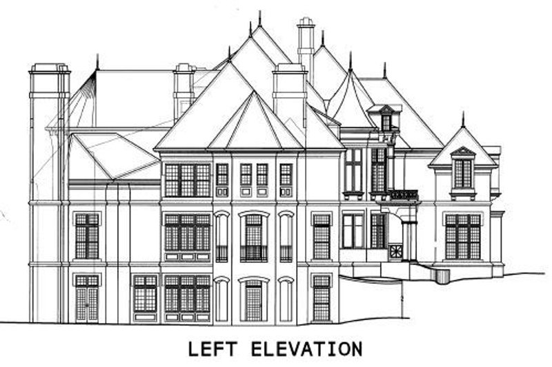 House Blueprint - Exterior - Other Elevation for European House Plan #119-172 - 6 bed, 8.5 bath