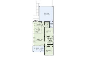 Floor Plan - Main Floor for Country House Plan #17-2634 - 2 bed, 1 bath