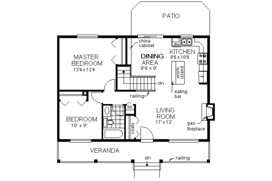 Country style house plan, Cabin design, main level floor plan