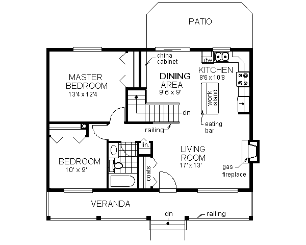 House Blueprint - Country style house plan, Cabin design, main level floor plan