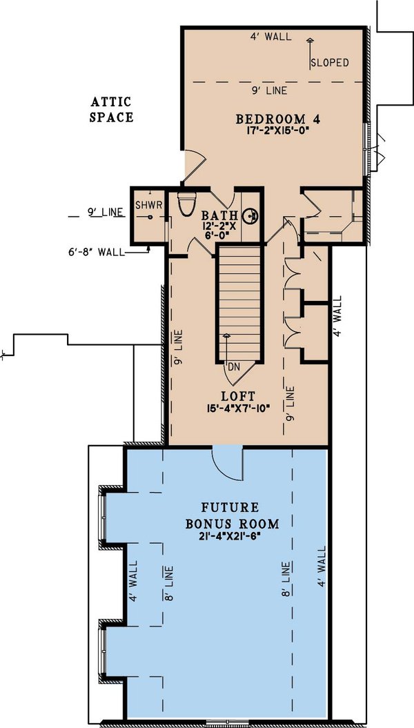 Contemporary Floor Plan - Upper Floor Plan #923-391