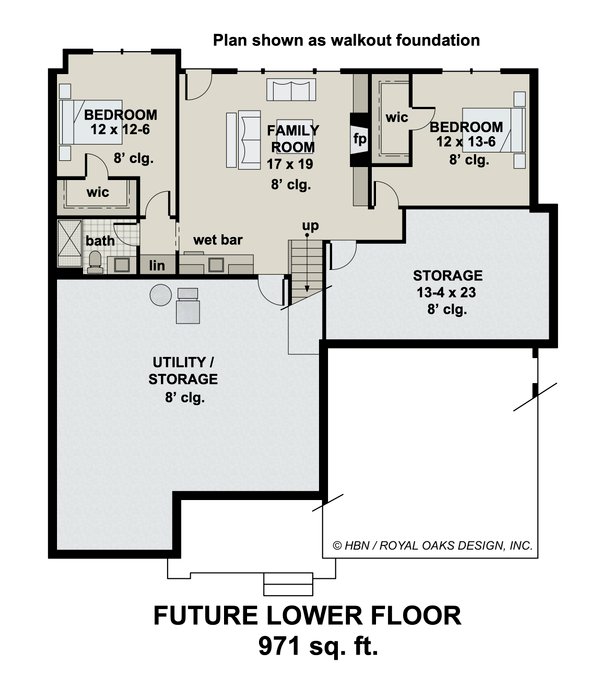House Blueprint - Traditional Floor Plan - Lower Floor Plan #51-1186
