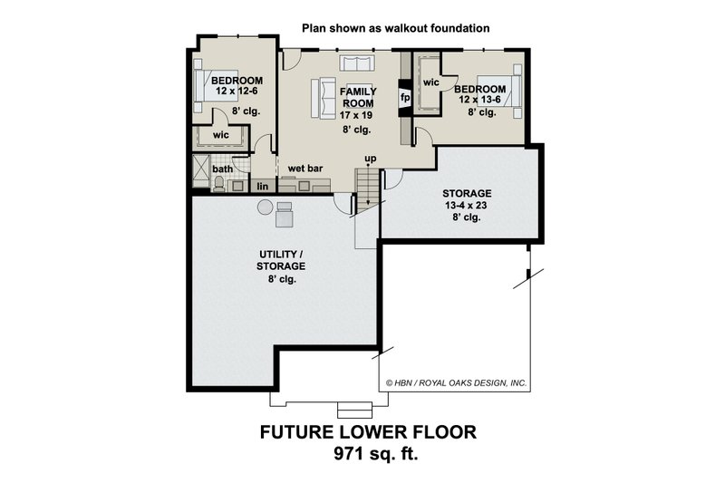 Dream House Plan - Floor Plan - Lower Floor for Traditional House Plan #51-1186 - 3 bed, 2 bath
