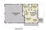 Barndominium Style House Plan - 2 Beds 1 Baths 1108 Sq/Ft Plan #1070-207 