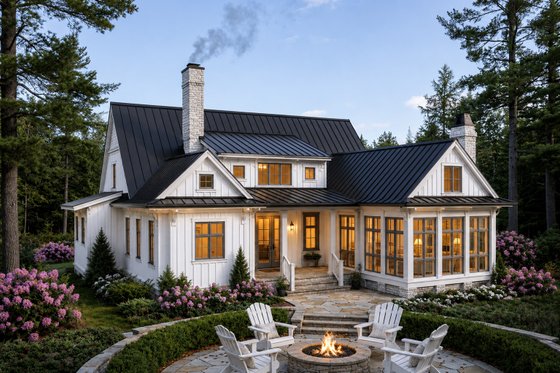 Exterior - Rear Elevation for Farmhouse House Plan #928-410 - 4 bed, 3.5 bath