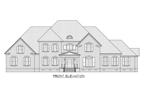 Exterior - Front Elevation 3 for European House Plan #1054-76 - 5 bed, 5.5 bath