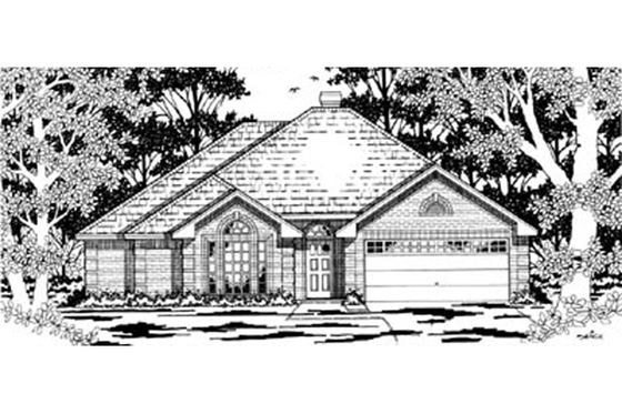 Exterior - Front Elevation for Traditional House Plan #42-226 - 3 bed, 2 bath