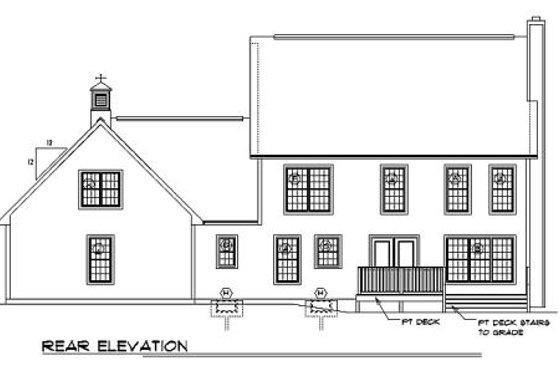 Exterior - Rear Elevation for Colonial House Plan #312-637 - 3 bed, 2.5 bath