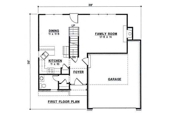 Floor Plan - Main Floor for Traditional House Plan #67-472 - 3 bed, 2.5 bath
