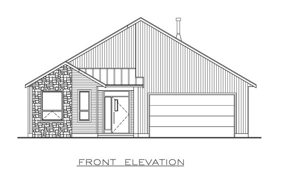 Exterior - Front Elevation 3 for Contemporary House Plan #1100-110 - 3 bed, 2 bath