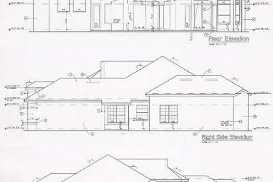 Exterior - Rear Elevation for Mediterranean House Plan #135-131 - 3 bed, 3 bath