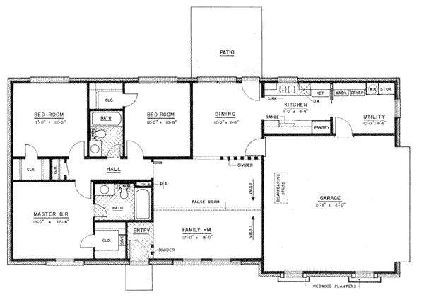 Dream House Plan - Ranch Floor Plan - Main Floor Plan #36-357