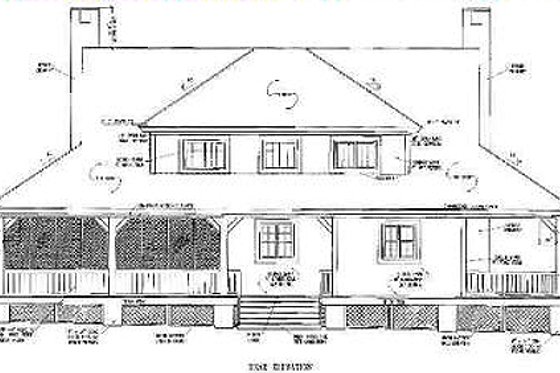 Exterior - Rear Elevation for Country House Plan #81-109 - 3 bed, 2.5 bath