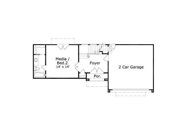 Floor Plan - Main Floor for European House Plan #411-685 - 3 bed, 3.5 bath
