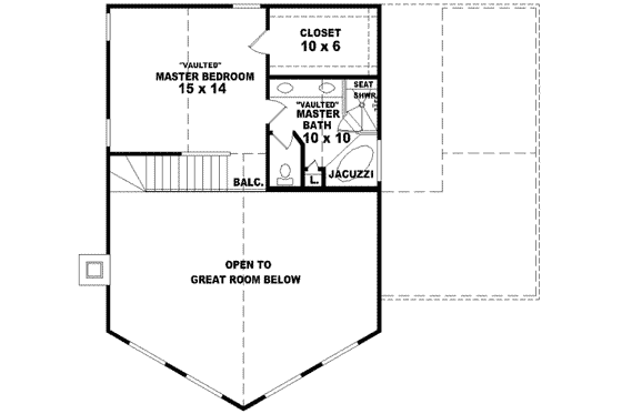 Floor Plan - Upper Floor for Contemporary House Plan #81-710 - 3 bed, 3 bath