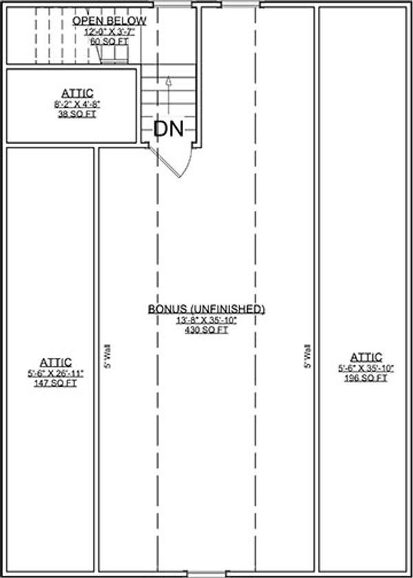 House Blueprint - Floor Plan - Upper Floor for Ranch House Plan #1116-42 - 3 bed, 2.5 bath