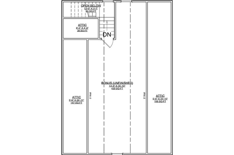 House Blueprint - Floor Plan - Upper Floor for Ranch House Plan #1116-42 - 3 bed, 2.5 bath