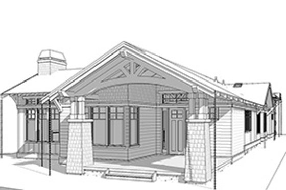 Exterior - Front Elevation 3 for Craftsman House Plan #895-163 - 3 bed, 2 bath