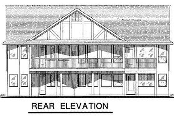 Exterior - Rear Elevation for Ranch House Plan #18-1056 - 3 bed, 2 bath