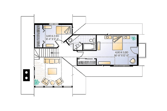 Floor Plan - Upper Floor House Plan #23-2065 - 3 bed, 1.5 bath