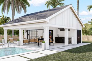 Exterior - Other Elevation for Farmhouse House Plan #455-246, 0.5 bath